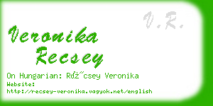 veronika recsey business card